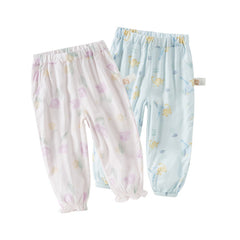 Dave&Bella Toddler Girls/Boys Summer Casual Flower/Dinosaur Print Mosquito-Proof Pants
