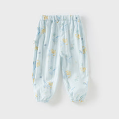 Dave&Bella Toddler Girls/Boys Summer Casual Flower/Dinosaur Print Mosquito-Proof Pants