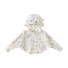 Dave&Bella Toddler Girls Summer Beige/Pink Print UV Protective Sunscreen Jackets