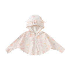 Dave&Bella Toddler Girls Summer Beige/Pink Print UV Protective Sunscreen Jackets