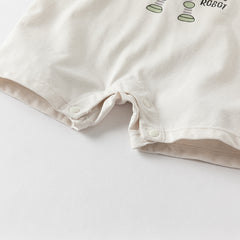 Dave&Bella Baby Boys Summer Beige Comfortable Short-sleeved Rompers