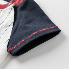 Dave&Bella Baby Boys Summer Striped Cotton Indoor Soft Rompers