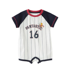 Dave&Bella Baby Boys Summer Striped Cotton Indoor Soft Rompers