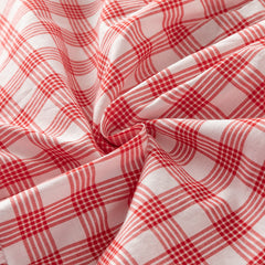 Dave&Bella Girls Summer Cotton Red White Plaid Turnover Collar Dress