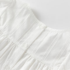 Dave&Bella Toddler Girls Summer Thin White Cotton T-Shirt Tops