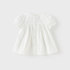 Dave&Bella Toddler Girls Summer Thin White Cotton T-Shirt Tops