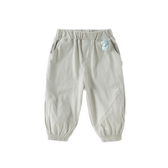 Dave&Bella Toddler Boys Summer Blue/Light Grey Casual Drawstring Loose Pants