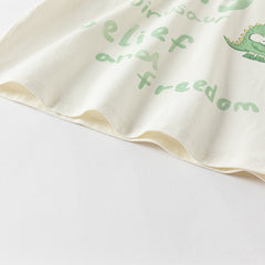 Dave&Bella Toddler Boys Summer Playful Red/Beige Breathable Cotton T-shirt Tops