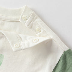 Dave&Bella Toddler Boys Summer Playful Red/Beige Breathable Cotton T-shirt Tops