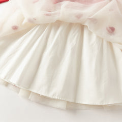 Dave&Bella Toddler Girls Autumn Vivid Red Knit Sweater Mesh Dress