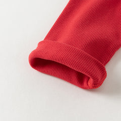 Dave&Bella Toddler Girls Autumn Vivid Red Knit Sweater Mesh Dress