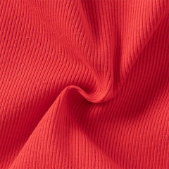 Dave&Bella Toddler Girls Autumn Vivid Red Knit Sweater Mesh Dress