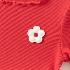 Dave&Bella Toddler Girls Autumn Vivid Red Knit Sweater Mesh Dress