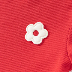 Dave&Bella Girls Summer Casual Red Short Sleeve Mesh Dress