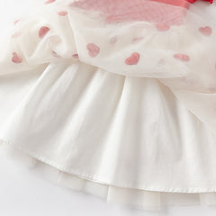 Dave&Bella Girls Summer Casual Red Short Sleeve Mesh Dress