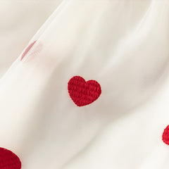 Dave&Bella Girls Summer Casual Red Short Sleeve Mesh Dress