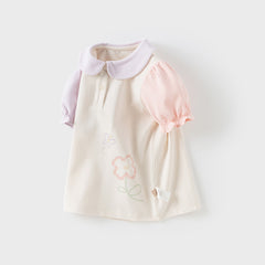 Dave&Bella Girls Summer Cotton Beige Polo Sweet T-shirt Top