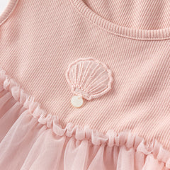 Dave&Bella Girls Summer Pink Mesh Elegant Princess Dress