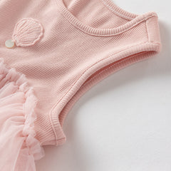 Dave&Bella Girls Summer Pink Mesh Elegant Princess Dress