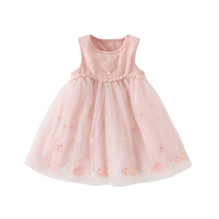 Dave&Bella Girls Summer Pink Mesh Elegant Princess Dress
