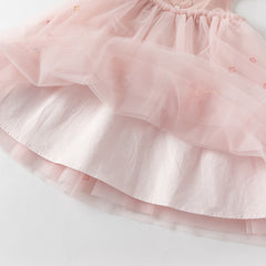 Dave&Bella Girls Summer Pink Mesh Elegant Princess Dress