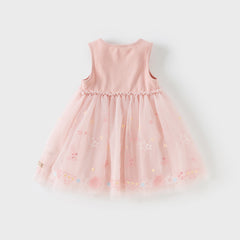 Dave&Bella Girls Summer Pink Mesh Elegant Princess Dress