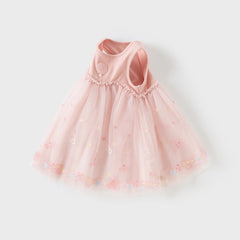 Dave&Bella Girls Summer Pink Mesh Elegant Princess Dress