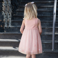 Dave&Bella Girls Summer Pink Mesh Elegant Princess Dress