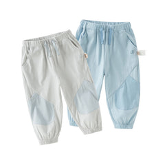 Dave&Bella Toddler Boys Summer Casual Breathable Cotton Loose Drawstring Pants