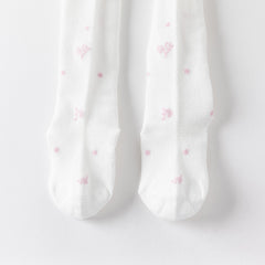 Dave&Bella Girls Summer White/Pink/Beige Thin Footed Tights Leggings