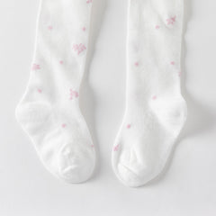 Dave&Bella Girls Summer White/Pink/Beige Thin Footed Tights Leggings