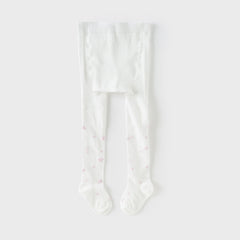 Dave&Bella Girls Summer White/Pink/Beige Thin Footed Tights Leggings