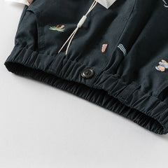 Dave&Bella Toddler Boys Summer Navy Blue Adjustable-waistband Comfortable Shorts