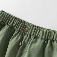 Dave&Bella Toddler Boys Summer Khaki/Army Green Straight-leg Mid-length Shorts