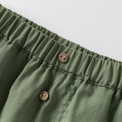 Dave&Bella Toddler Boys Summer Khaki/Army Green Straight-leg Mid-length Shorts