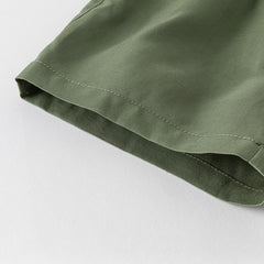 Dave&Bella Toddler Boys Summer Khaki/Army Green Straight-leg Mid-length Shorts