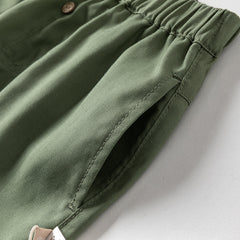 Dave&Bella Toddler Boys Summer Khaki/Army Green Straight-leg Mid-length Shorts