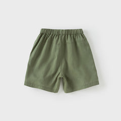 Dave&Bella Toddler Boys Summer Khaki/Army Green Straight-leg Mid-length Shorts