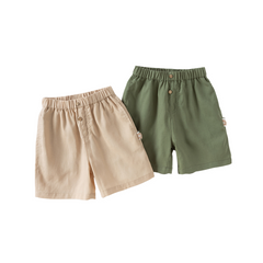 Dave&Bella Toddler Boys Summer Khaki/Army Green Straight-leg Mid-length Shorts