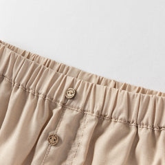 Dave&Bella Toddler Boys Summer Khaki/Army Green Straight-leg Mid-length Shorts