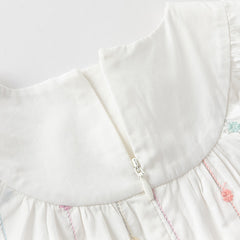 Dave&Bella Toddler Girls Summer Cute Classic White Cotton T-shirt Short Pant Sets