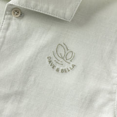 Dave&Bella Kids Boys Summer Green/Pink Color Linen Shirt Shorts Sets