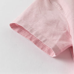 Dave&Bella Kids Boys Summer Green/Pink Color Linen Shirt Shorts Sets