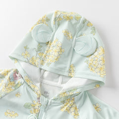Dave&Bella Toddler Girls Summer Cute Green-floral Outdoor UV-protection Sunscreen Jacket