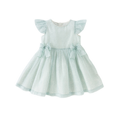 Dave&Bella Girls Summer Bow Tie Green Cotton Dress