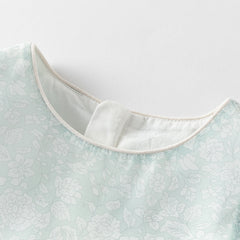 Dave&Bella Girls Summer Bow Tie Green Cotton Dress