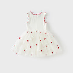 Dave&Bella Girls Summer Sleeveless Knit Princess Mesh Dress