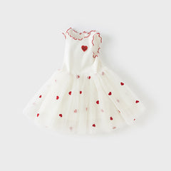 Dave&Bella Girls Summer Sleeveless Knit Princess Mesh Dress