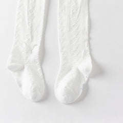 Dave&Bella Girls Summer White/Pink/Beige Thin Footed Tights Leggings