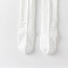 Dave&Bella Girls Summer White/Pink/Beige Thin Footed Tights Leggings